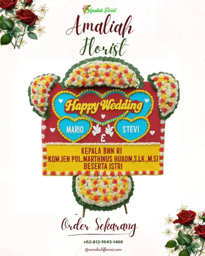 Karangan Papan Bunga Pernikahan di Cikatomas
